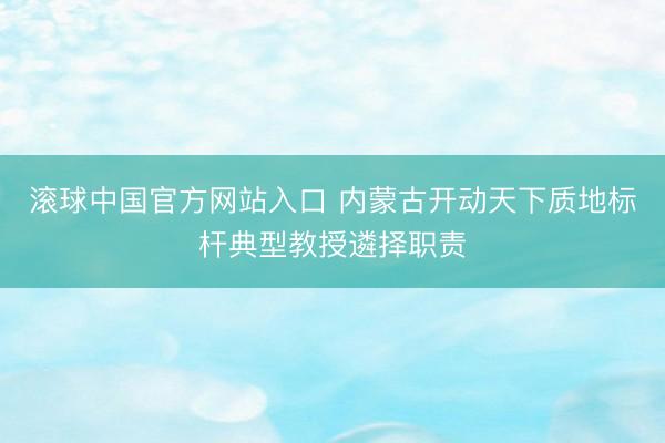 滚球中国官方网站入口 内蒙古开动天下质地标杆典型教授遴择职责