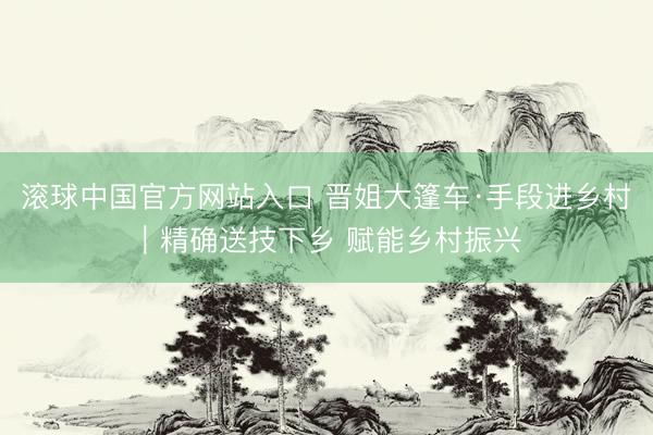 滚球中国官方网站入口 晋姐大篷车·手段进乡村｜精确送技下乡 赋能乡村振兴