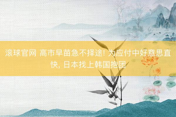 滚球官网 高市早苗急不择途! 为应付中好意思直快， 日本找上韩国抱团