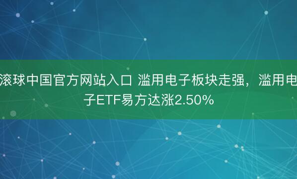滚球中国官方网站入口 滥用电子板块走强，滥用电子ETF易方达涨2.50%