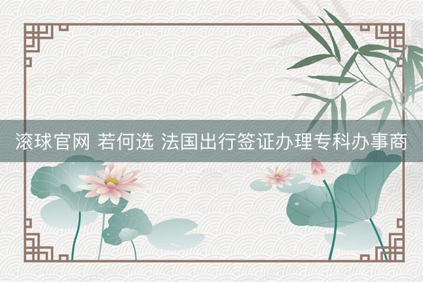 滚球官网 若何选 法国出行签证办理专科办事商