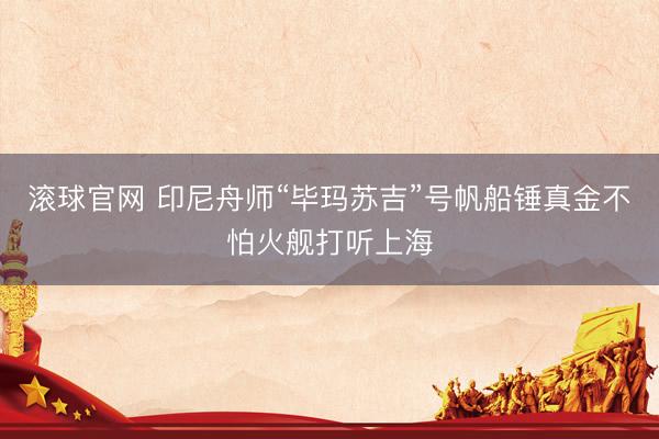 滚球官网 印尼舟师“毕玛苏吉”号帆船锤真金不怕火舰打听上海