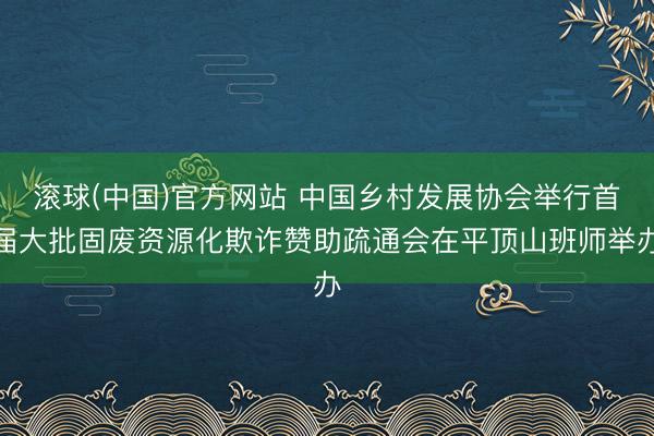 滚球(中国)官方网站 中国乡村发展协会举行首届大批固废资源化欺诈赞助疏通会在平顶山班师举办