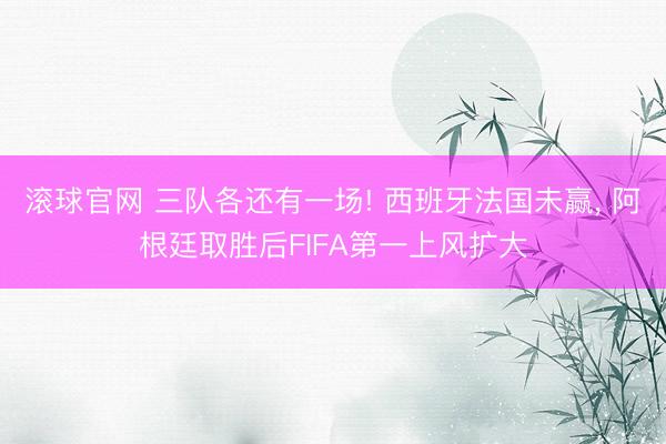 滚球官网 三队各还有一场! 西班牙法国未赢， 阿根廷取胜后FIFA第一上风扩大
