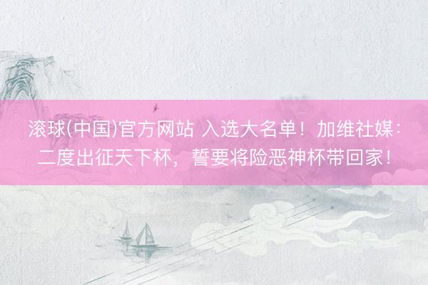 滚球(中国)官方网站 入选大名单！加维社媒：二度出征天下杯，
