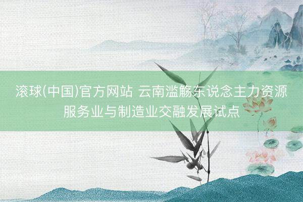 滚球(中国)官方网站 云南滥觞东说念主力资源服务业与制造业交融发展试点