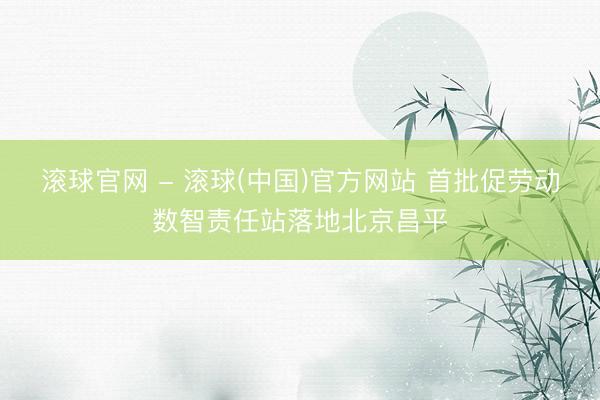 滚球官网 - 滚球(中国)官方网站 首批促劳动数智责任站落地北京昌平