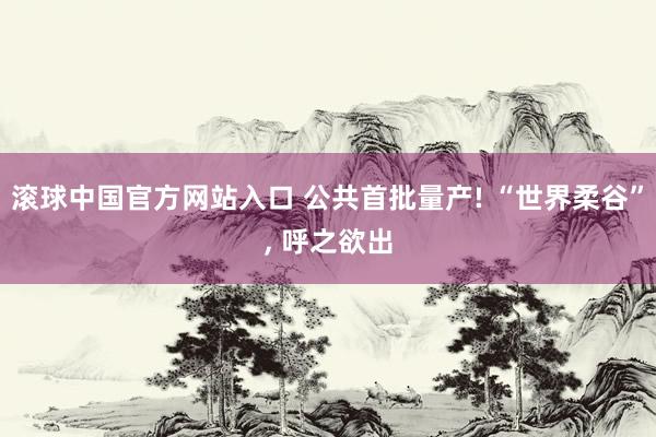 滚球中国官方网站入口 公共首批量产! “世界柔谷”， 呼之欲出