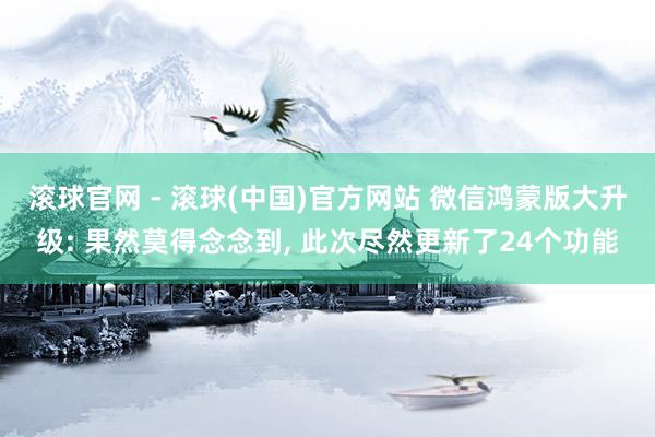滚球官网 - 滚球(中国)官方网站 微信鸿蒙版大升级: 果然莫得念念到， 此次尽然更新了24个功能