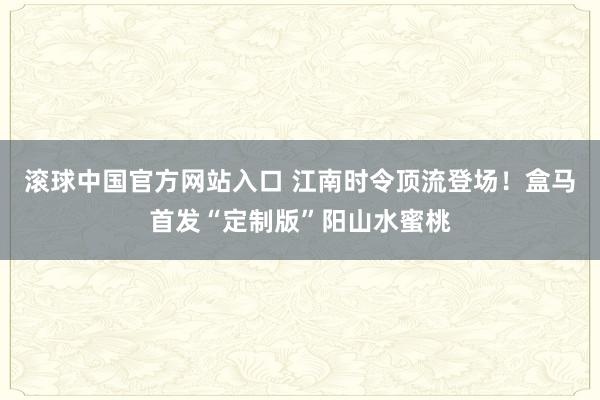 滚球中国官方网站入口 江南时令顶流登场!盒马首发“定制版”阳山水蜜桃